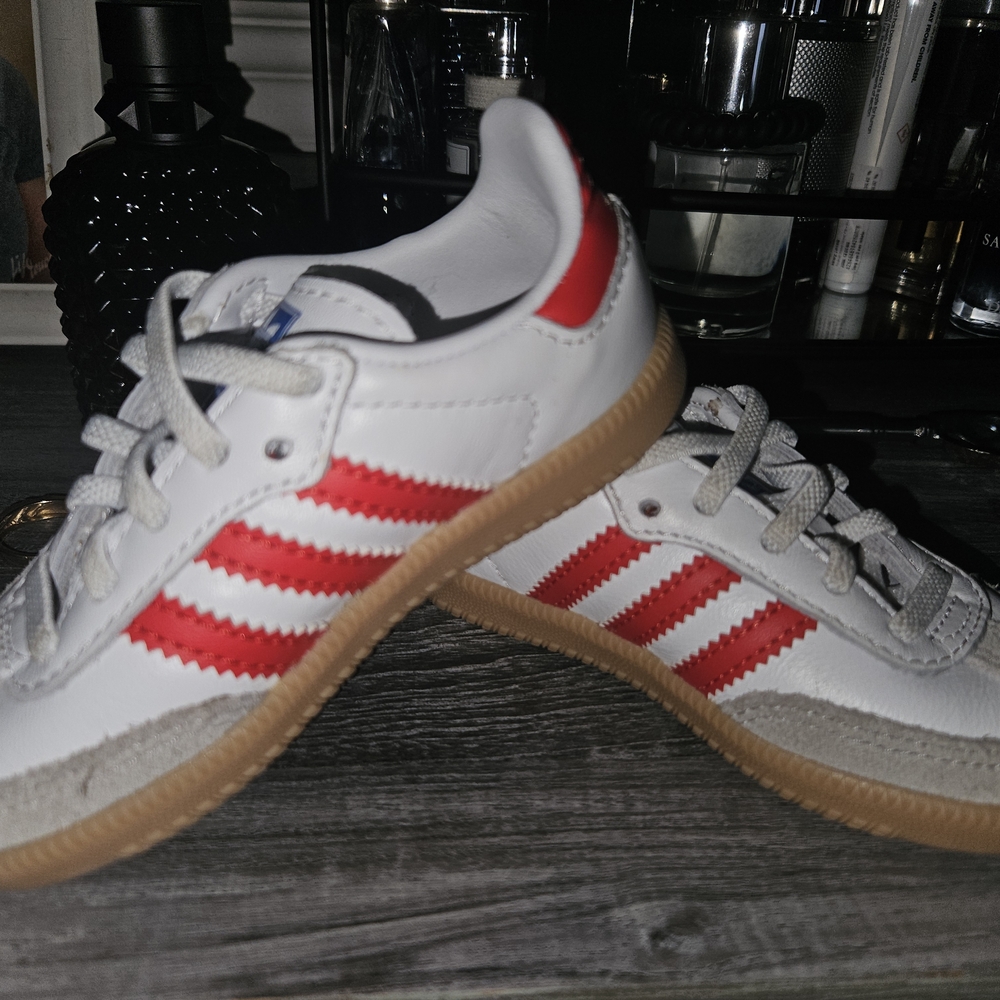 Adidas Kids' White and Red Sneakers
